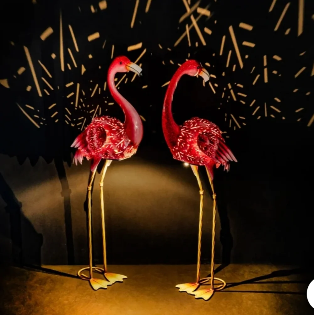 Solar LED Flamingo Pair, Set of 2